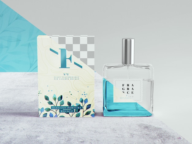 PSD perfume and packaging mockup