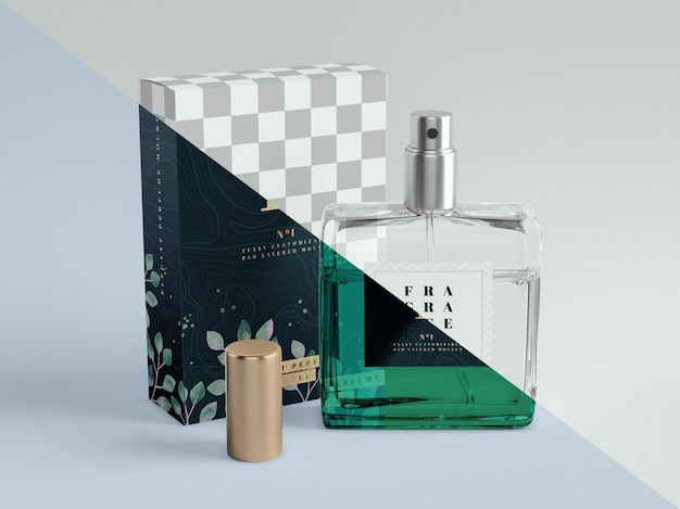 Mockup di profumo e packaging