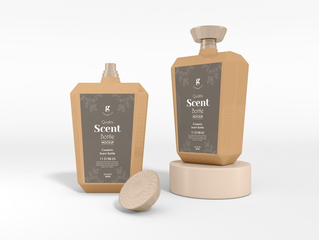 perfume scent bottle branding mockup