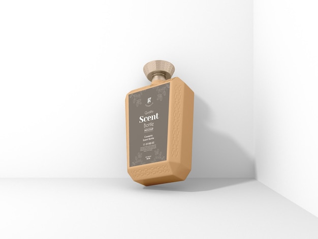 Mockup di branding della bottiglia di profumo