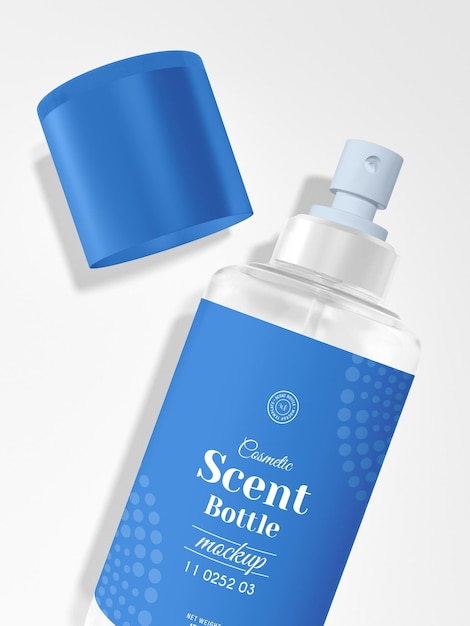 Perfume scent spray bottle branding mockup