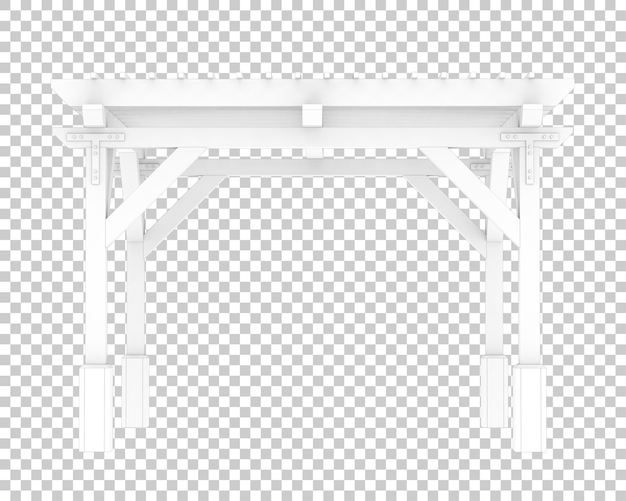 Pergola geïsoleerd op transparante achtergrond 3d-rendering illustratie