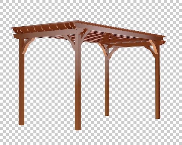 pergola isolated on transparent background 3d rendering illustration