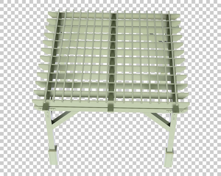 PSD pergola isolated on transparent background 3d rendering illustration