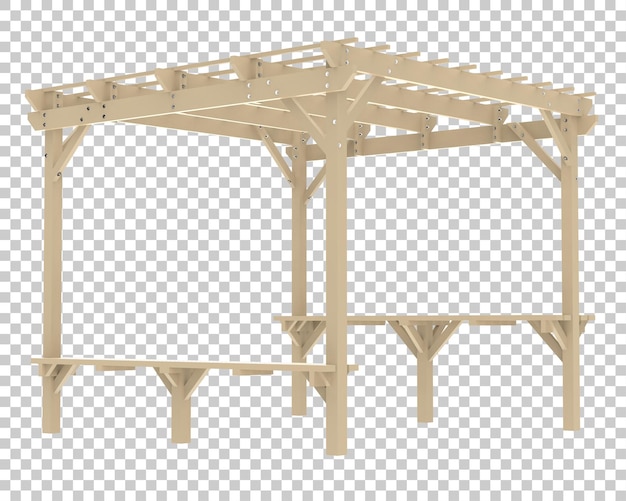 pergola isolated on transparent background 3d rendering illustration