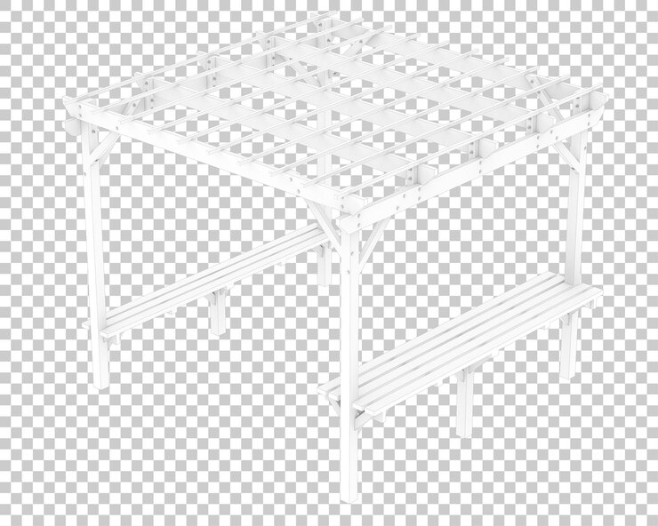 PSD pergola isolated on transparent background 3d rendering illustration