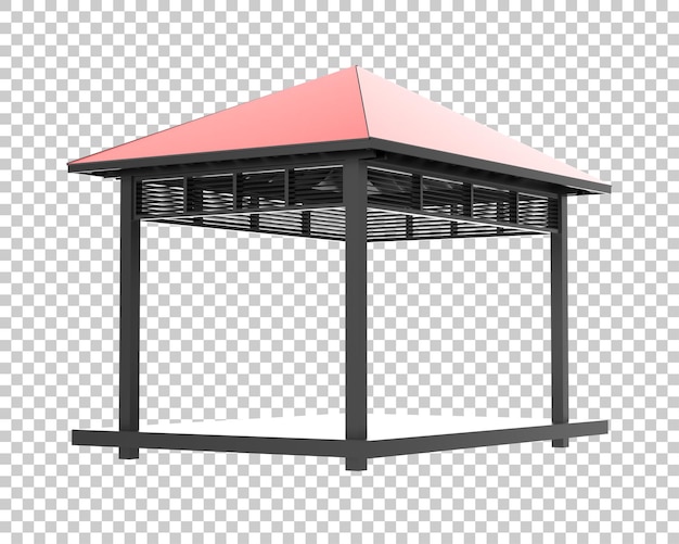 Pergola isolated on transparent background 3d rendering illustration