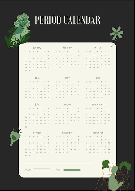 PSD period tracker menstrual calendar feminine calendar period calendar