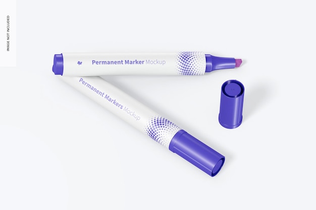 PSD permanent markers mockup