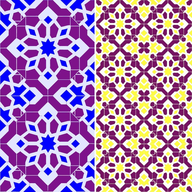 PSD Персидские рисунки плитки girih с многоугольными формами и приспособленным творческим абстрактным геометрическим вектором