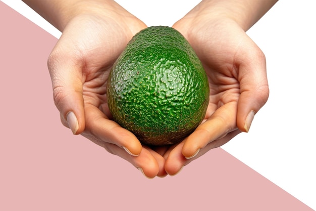 PSD persona che tiene un avocado in mano