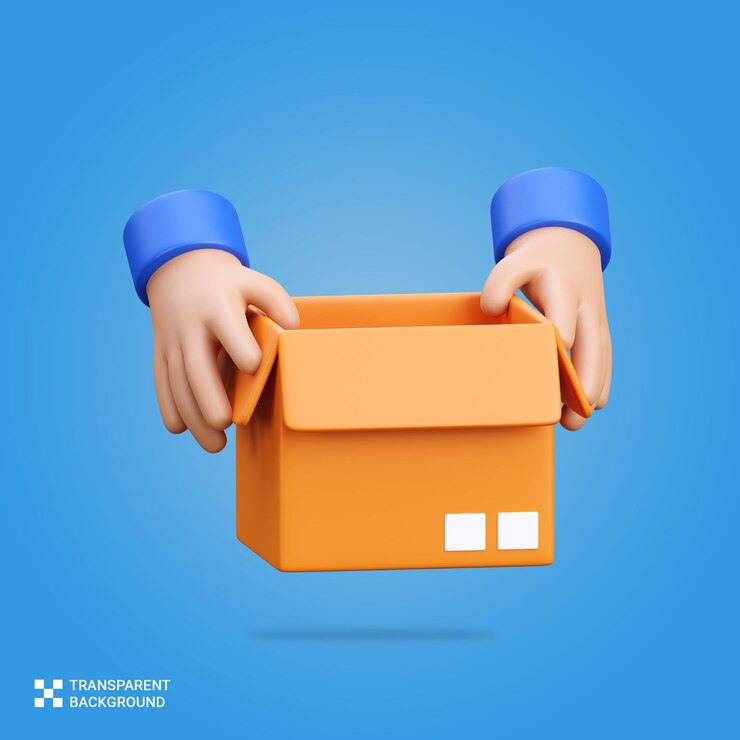 PSD a person holding a box that says the letter a on it