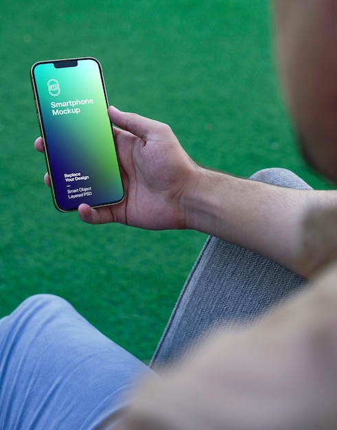 A Person holding a Smartphone Mockup