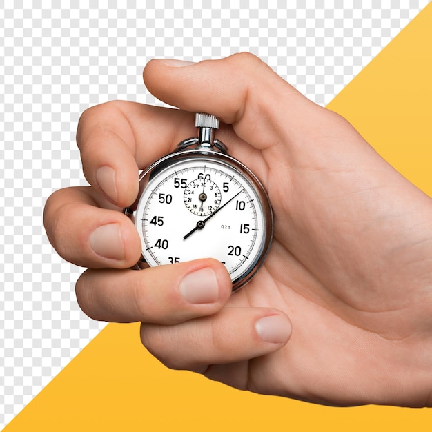person holding a stopwatch