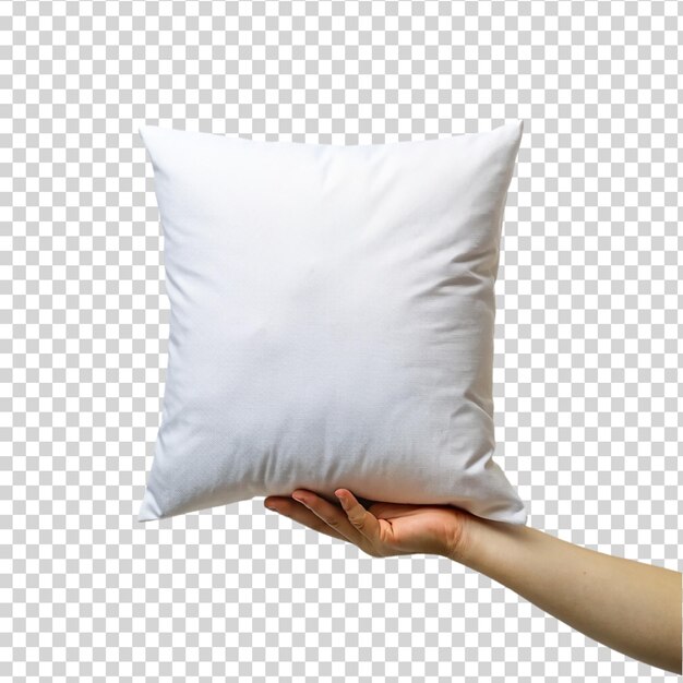 PSD a person holding a white pillow on transparent background