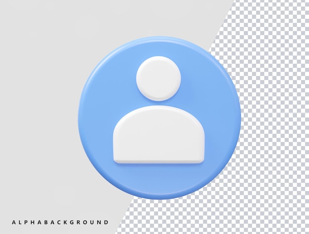 Person icon 3d illustration vector rendering