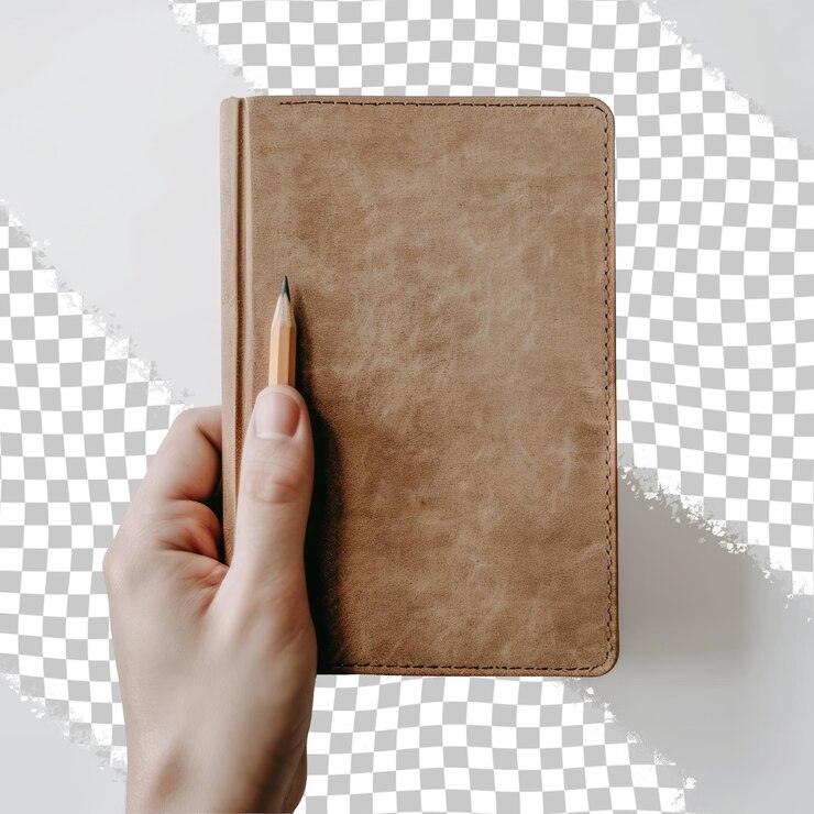 PSD a person is writing a pencil with a pencil in their hand
