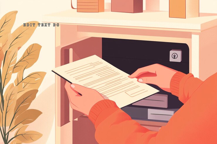 PSD person retrieving document from secure cabinet