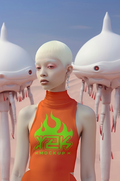 person showing off clothing mock-up design