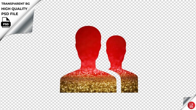 PSD person stalker glitter gold and red paint psd transparent
