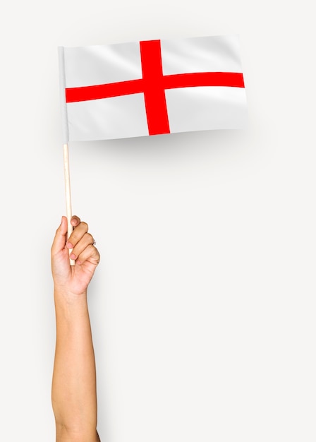 Person waving the flag of england