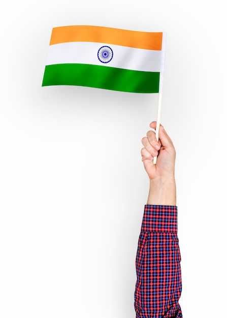 PSD person waving the flag of republic of india