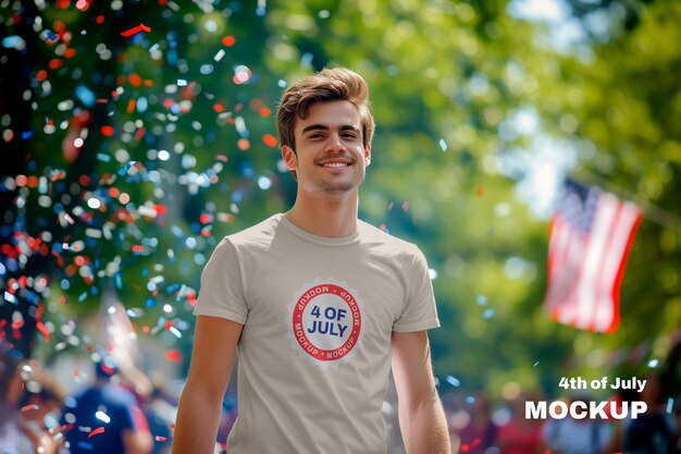 PSD person wearing 4th of july clothing