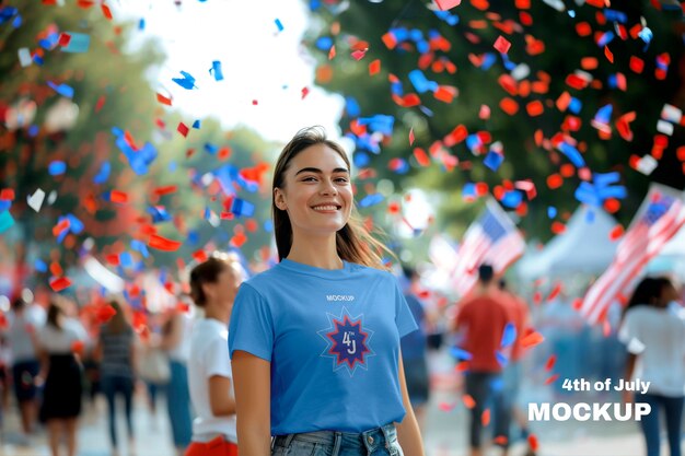 PSD person wearing 4th of july clothing