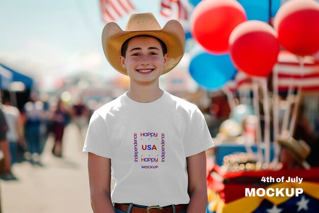 PSD person wearing 4th of july clothing