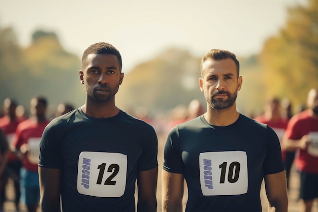 Person wearing runner clothing mockup