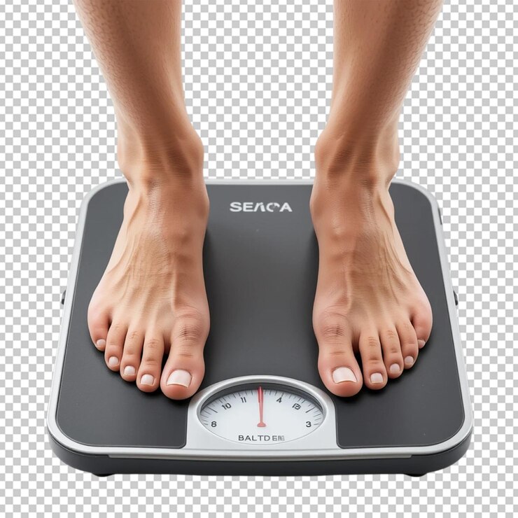 PSD person weighing themselves on a scale
