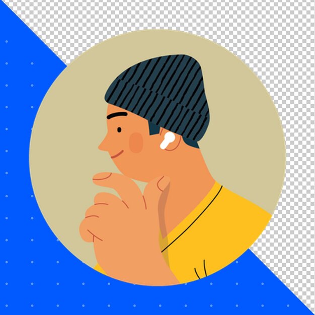 a person with a yellow shirt on their head is holding a phone