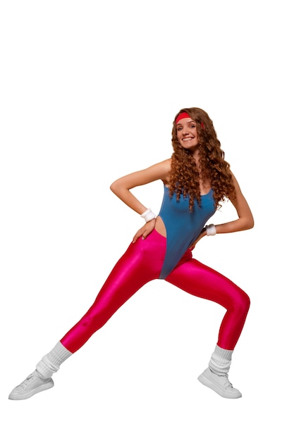 PSD person working 80s gym costume