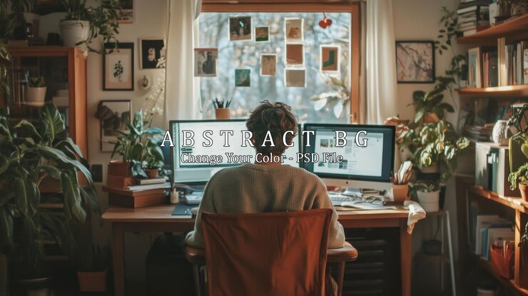 PSD person working at home office