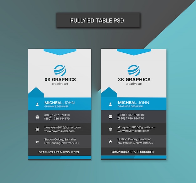 PSD personal business card