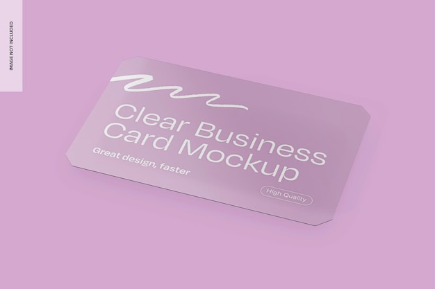 PSD personal clear business card mockup perspective