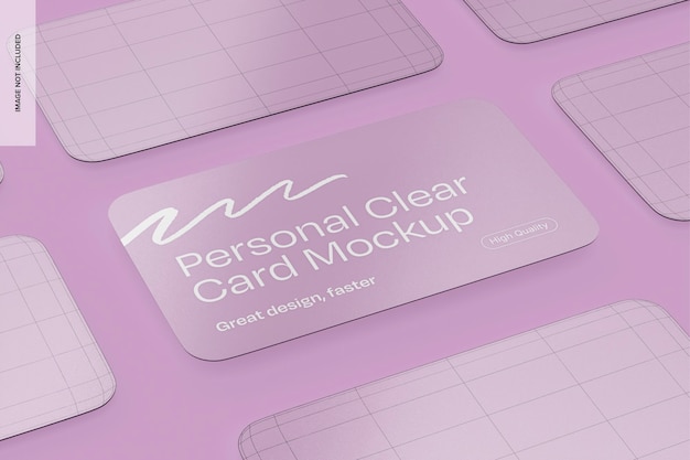 Personal clear cards mockup mosaic