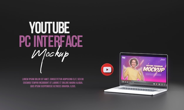 PSD interfaccia youtube del personal computer