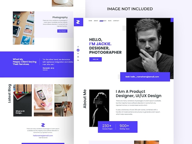 Personal portfolio landing page