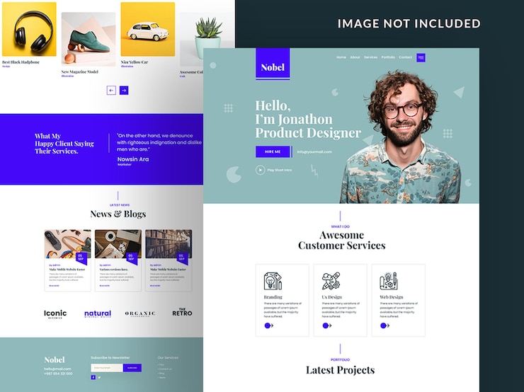 PSD personal portfolio landing page