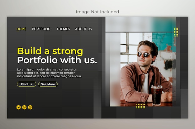 PSD personal portfolio modern landing page design