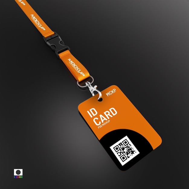 Personal vertical id card mockup