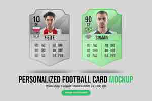 PSD personalized football card mockup