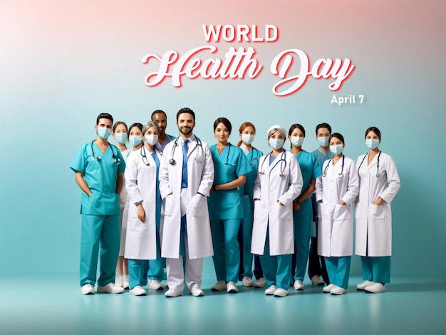 Personel medyczny PSD świętuje Światowy Dzień Zdrowia z radością generowany przez Ai