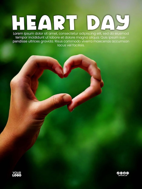 a persons hand is holding a heart with the words quot heart day quot