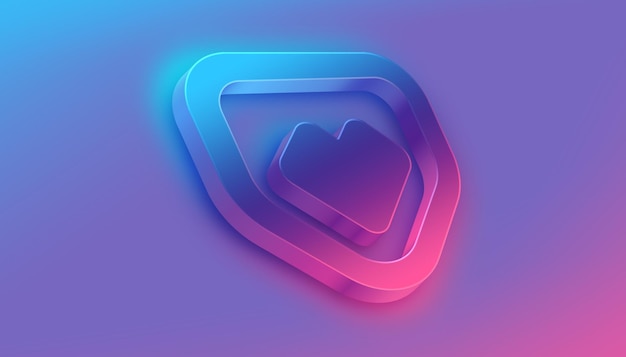 Perspectief 3D Flow Logo Mockup