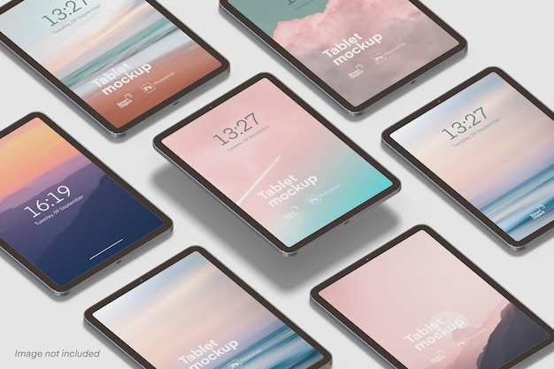 Perspectief tablet-mockups