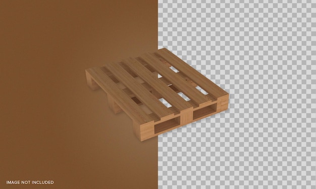 Perspectiefmening Houten pallet geïsoleerd op transparante Background