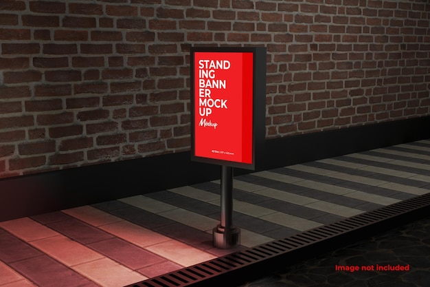 Perspectiefweergave straat billboard mockup