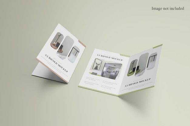 PSD prospettiva a4 bifold mockup